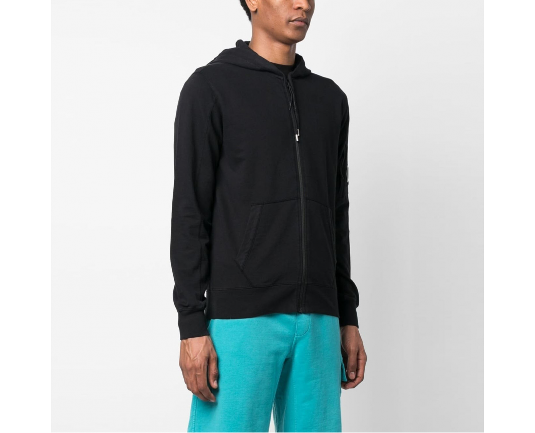 C.P. Company Light Fleece Zipped Hooded Sweatshirt Blue - 7tonn